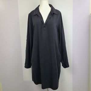 Velvet Heart Black 💯% Tencel Long Sleeve Shirt Dress, Sz M